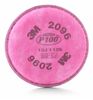 3M™ Particulate Filter 2096, P100 Respiratory Protection, with Nuisance Level Acid Gas Relief - Latex, Supported